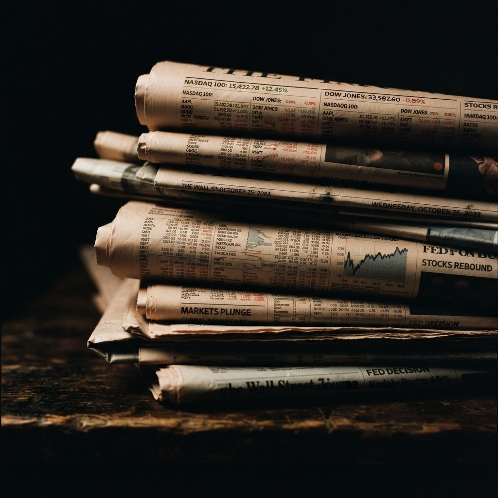 Financial newspapers and market listings
